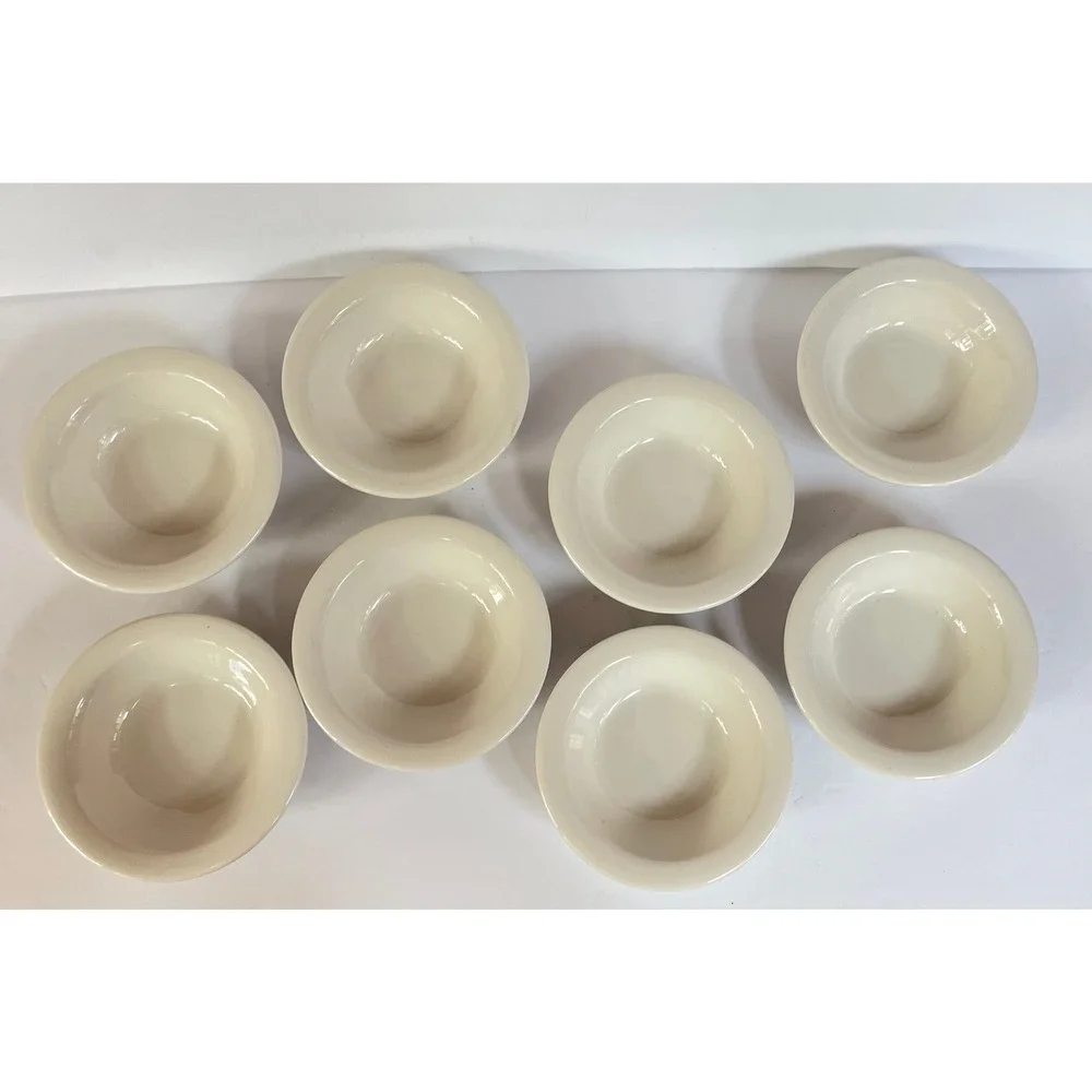 Vintage Cream Ironstone Oneida Buffalow Fruit Bowls Set of 8‎ Off White Ceramic